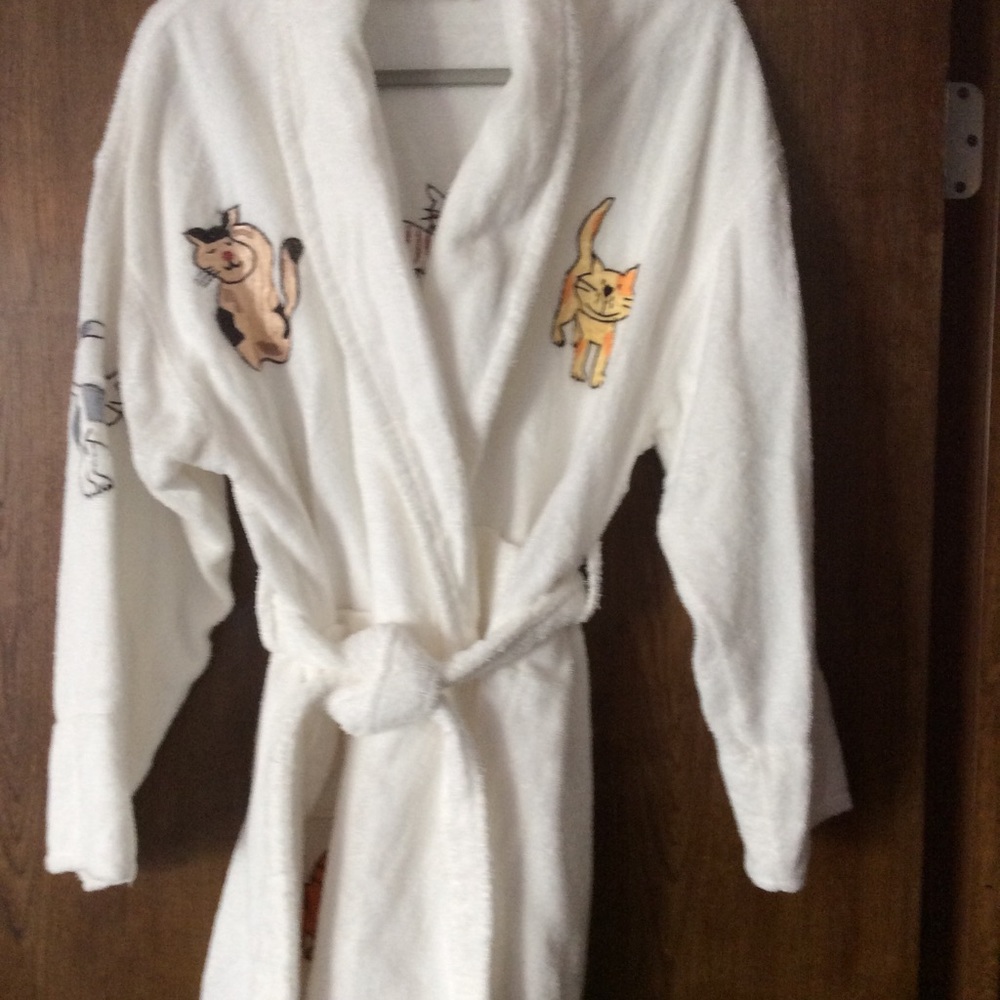 White Turkish cotton kitty robe